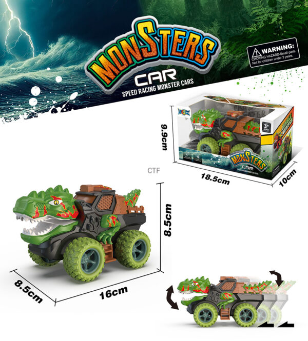 Friction Dinosaur Truck With Motional Head & Tail in Doodle Printing